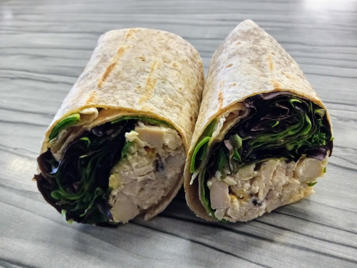 Apricot Cranberry Chicken Salad on Whole Wheat Wrap